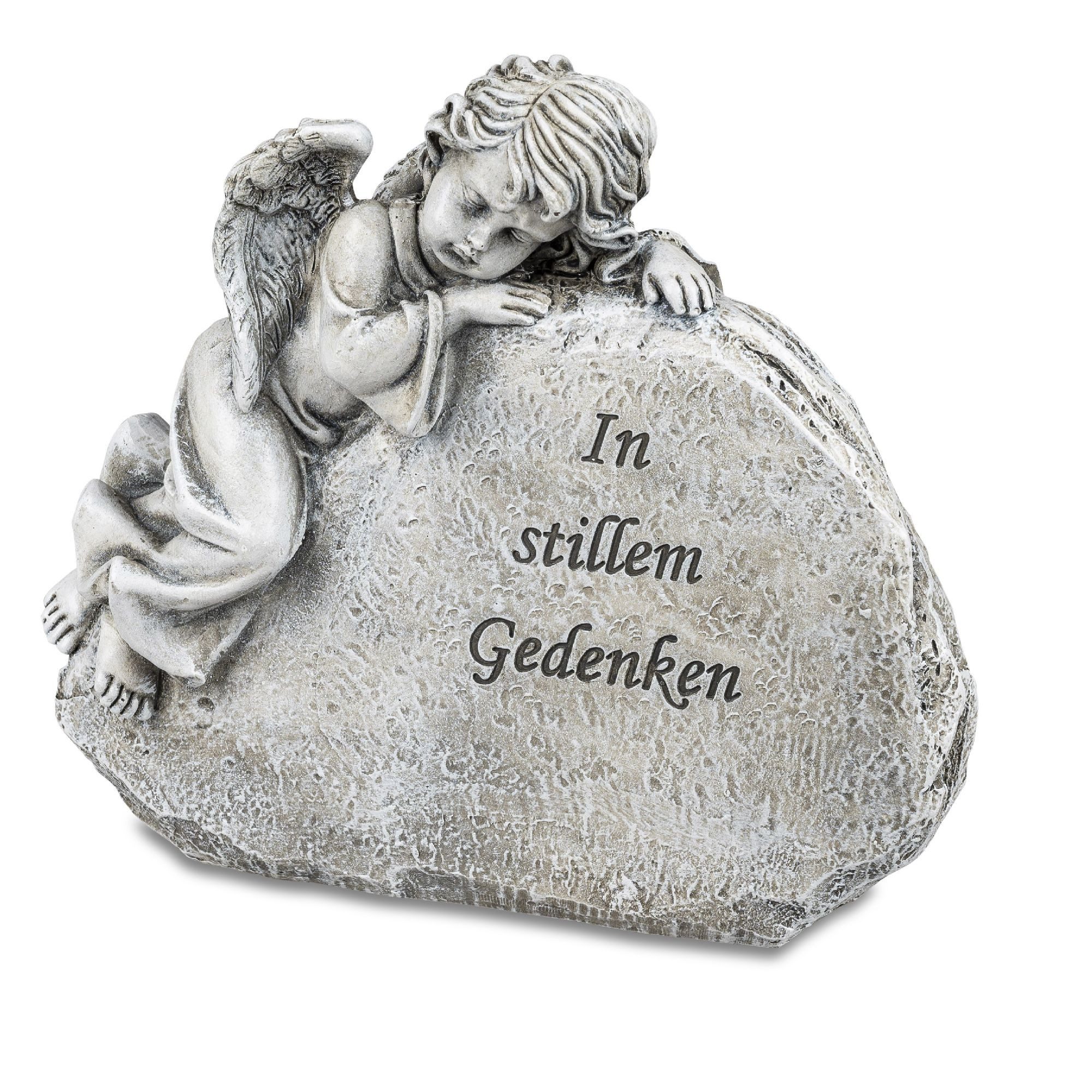 formano Dekofigur Trauerdekoration, Höhe: 18cm, Farbe: Grau, Motiv: Engel