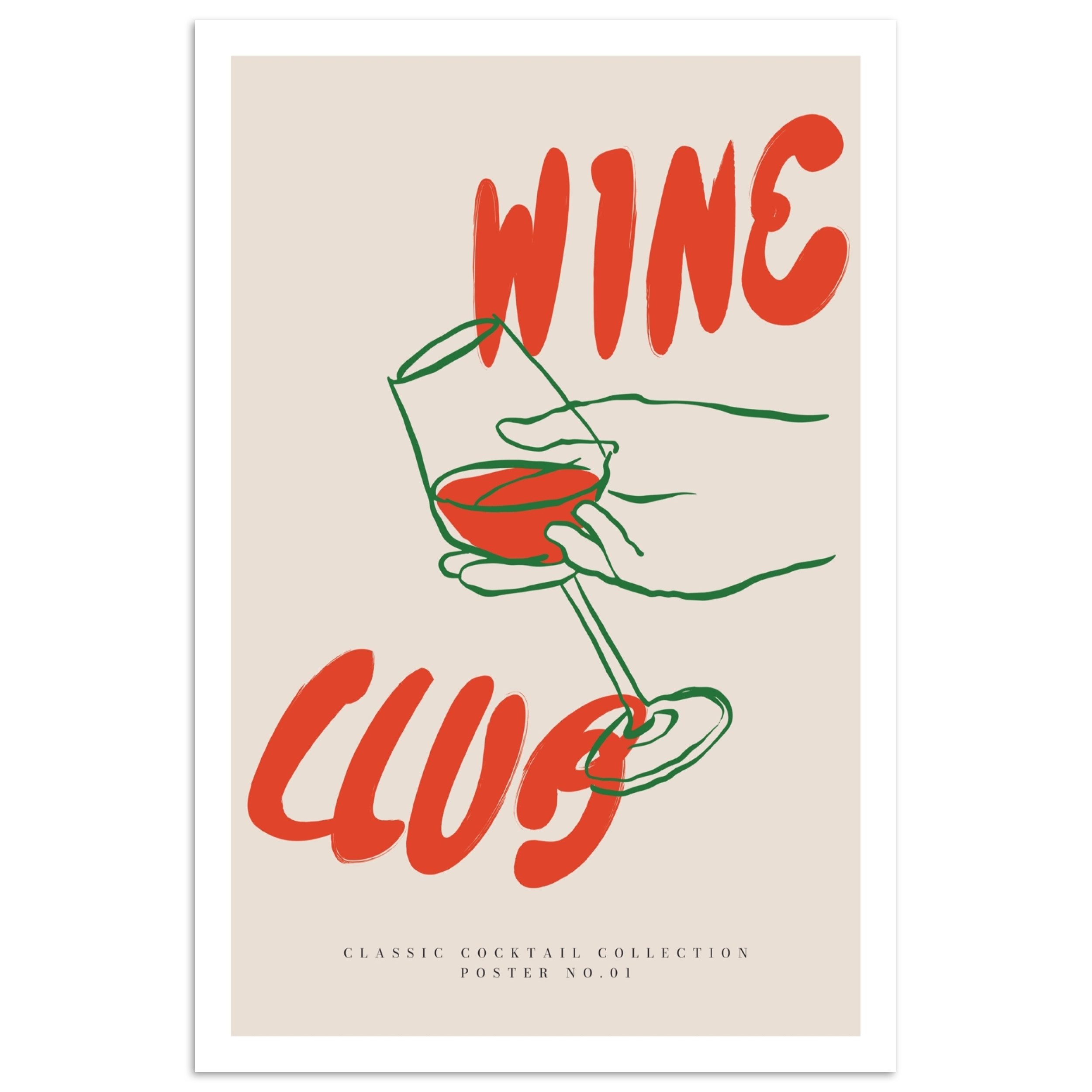 MuchoWow Poster Wein - 'Weinclub' - günstig online kaufen