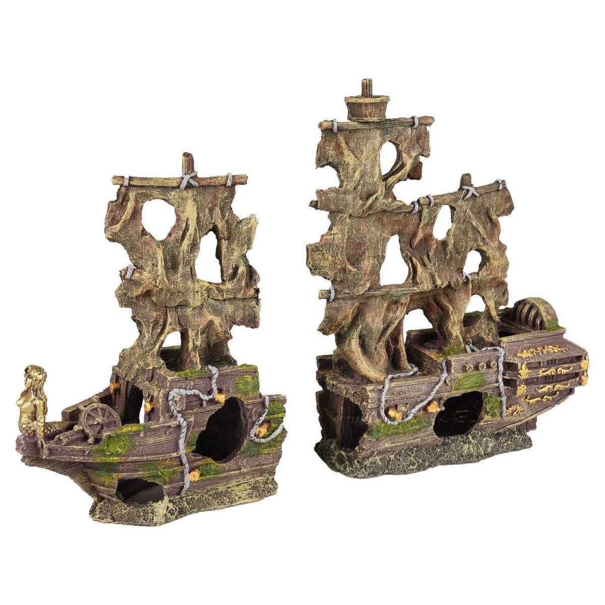 Aquariendeko Aquarium Dekoration Herald Schiffswrack 2 Teile