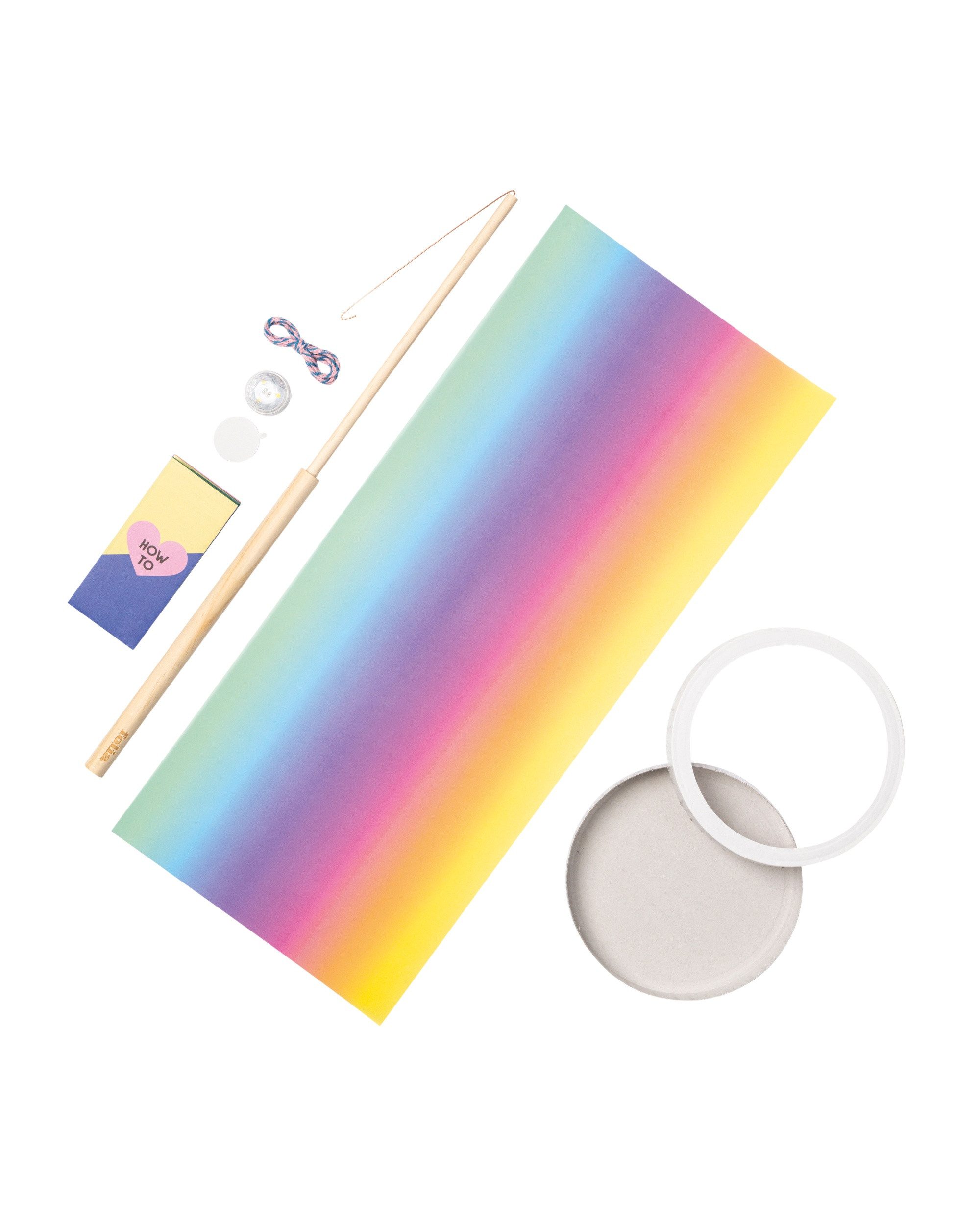 Folia Papierlaterne Regenbogen-Laterne zum Selbstgestalten, Ø 15 cm