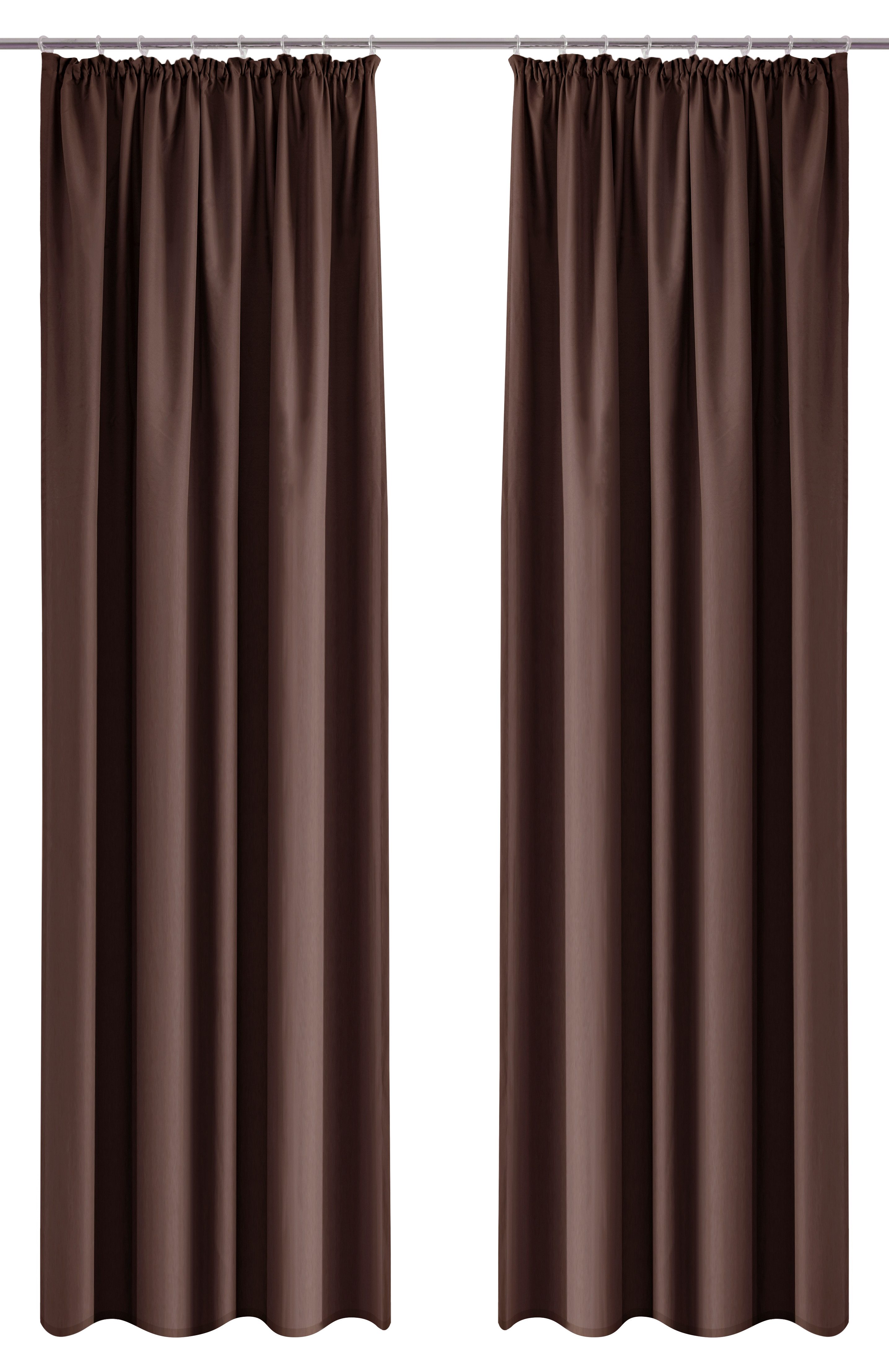 OTTO home Vorhang Parry (2 St), Kräuselband, blickdicht, Polyester, 2-er Set, blickdicht, monochrom, basic, einfarbig, Bestseller