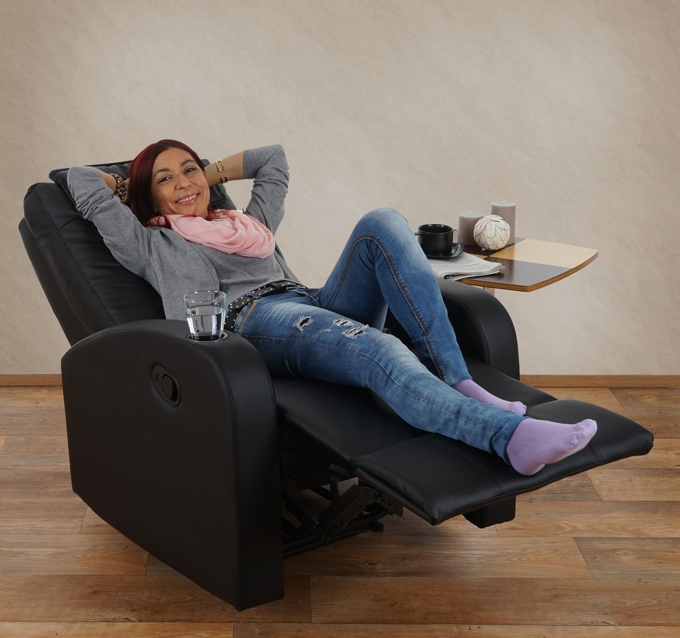 MCW Relaxsessel Br?ssel, Sitz- oder Liegeposition möglich, Inkl. Becherhalt günstig online kaufen