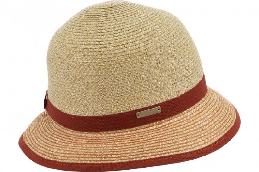 Seeberger Strohhut kleine knautschbare Papierborten Glocke mit UV 80