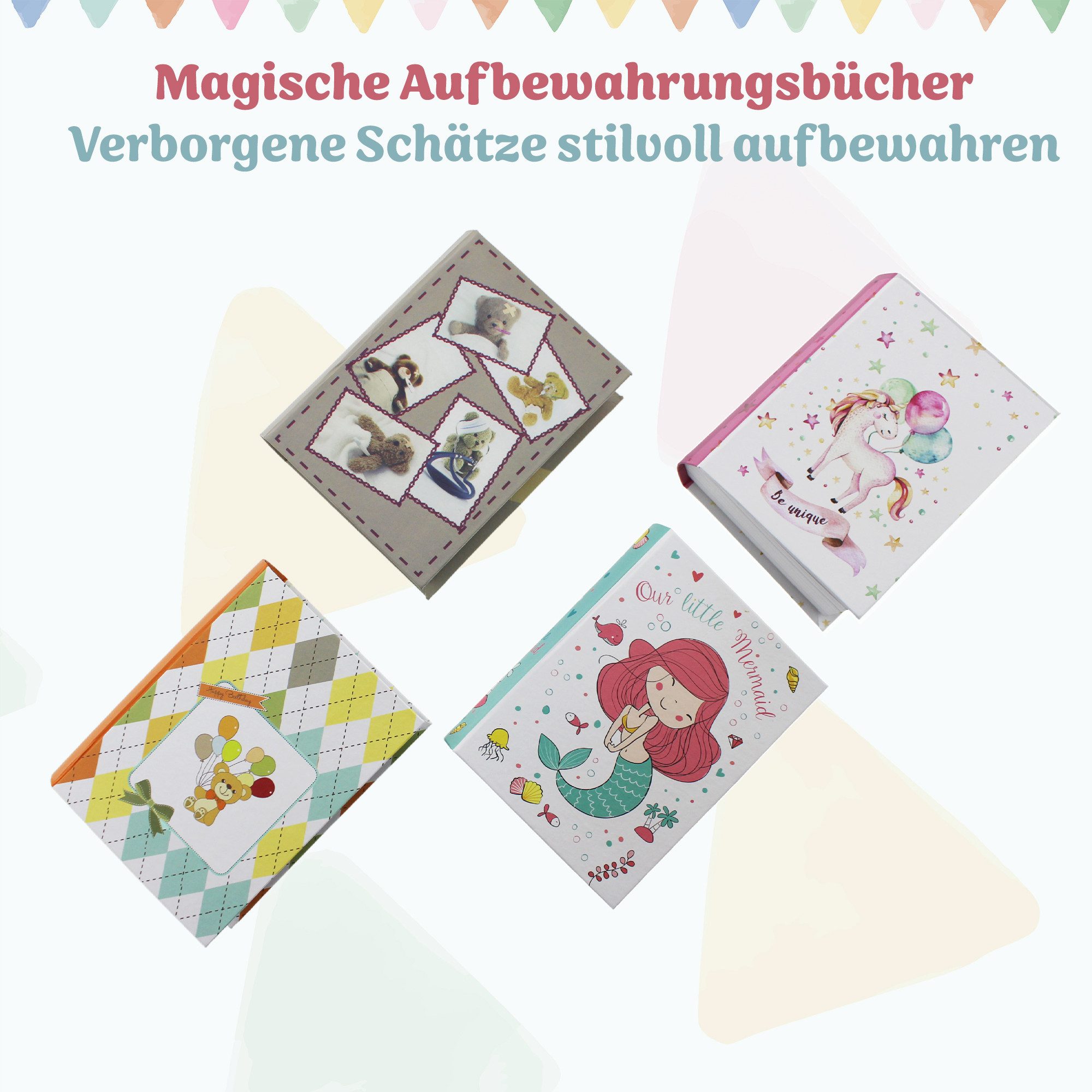 hausleben Aufbewahrungsbox Kinder Bundle, – Koffer & Geheimversteck im Buch für kleine Schätze