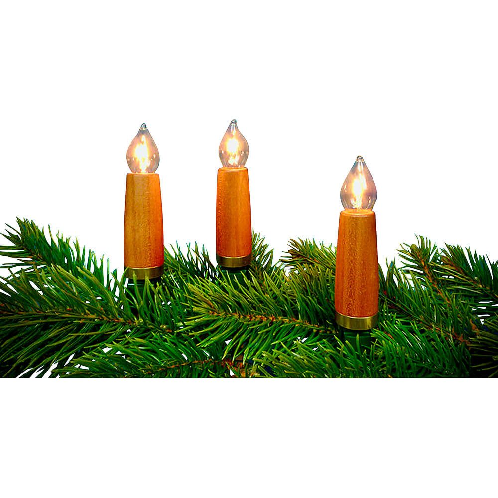 NARVA Schwibbogen NARVA Exclusive Lichterkette mit 30 Holzschaftkerzen aus Kirschholz -