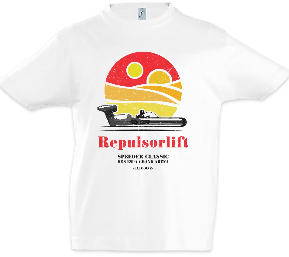 Print-Shirt Repulsorlift Landspeeder Kinder T-Shirt Luke Star Rebel Skywalker Wars