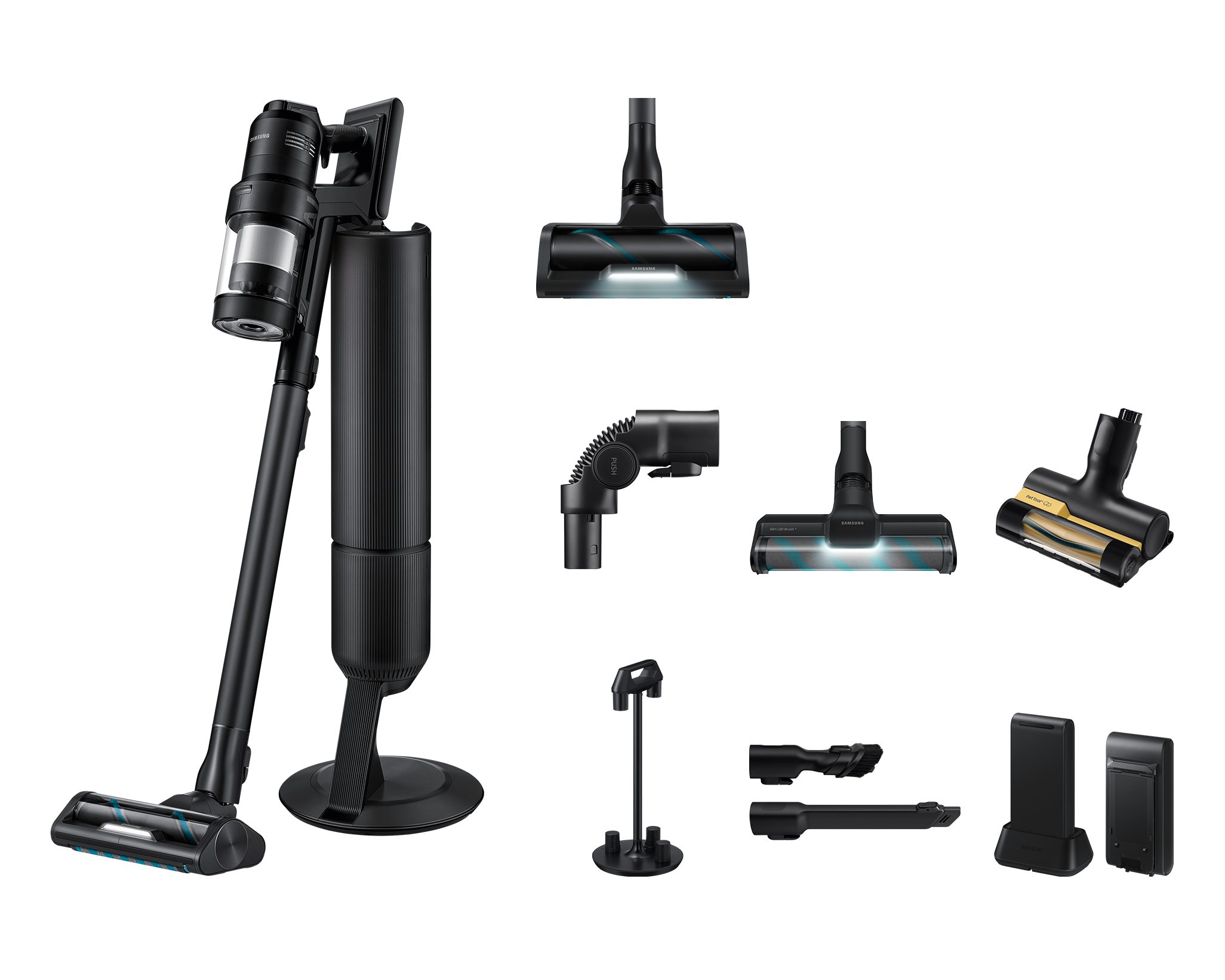 Samsung Akku-Handstaubsauger BESPOKE AI Jet Ultra Akku + CompleteClean, VS90F40EEK/WD, 1050 W, beutellos