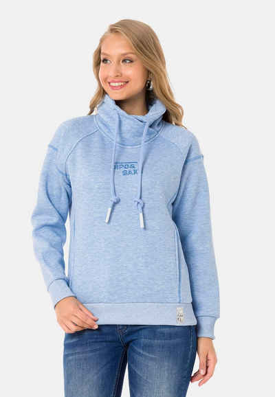 Cipo & Baxx Sweatshirt mit hochabschliessendem Kragen