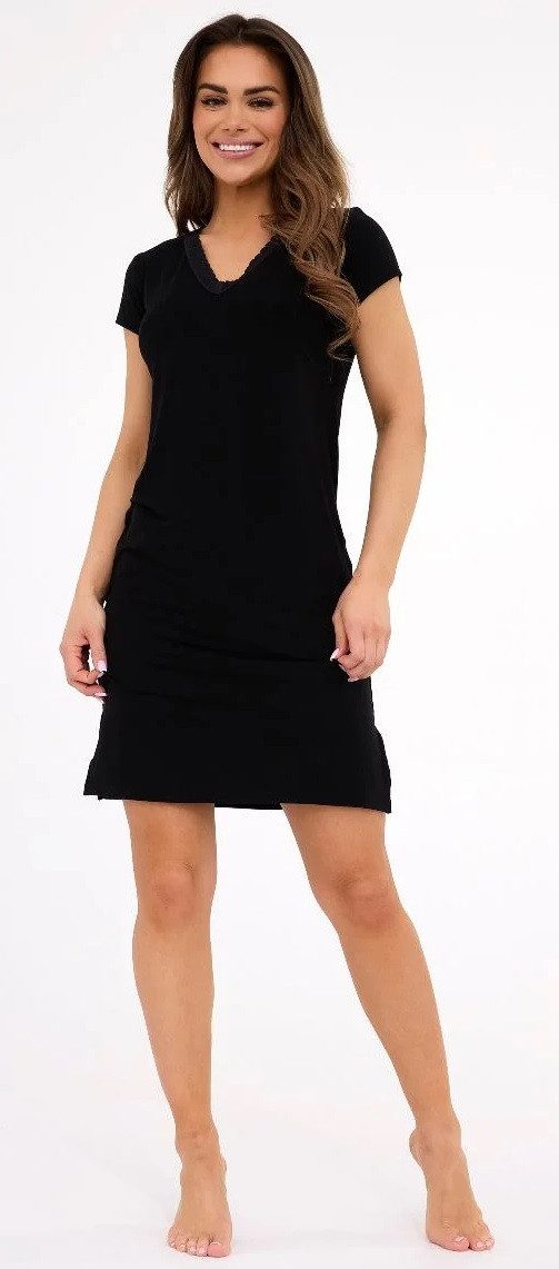 Cornette Nachthemd klassischer Stil, unifarben kurzarm