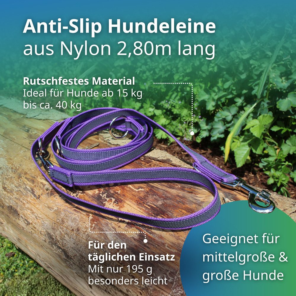 Activity4Dogs Hundeleine für große Hunde, Anti-Slip, 3 m lang, 4-fach verstellbar, TESTSIEGER, rutschfest, Nylon, sehr gut bei Regenwetter, Made in Germany