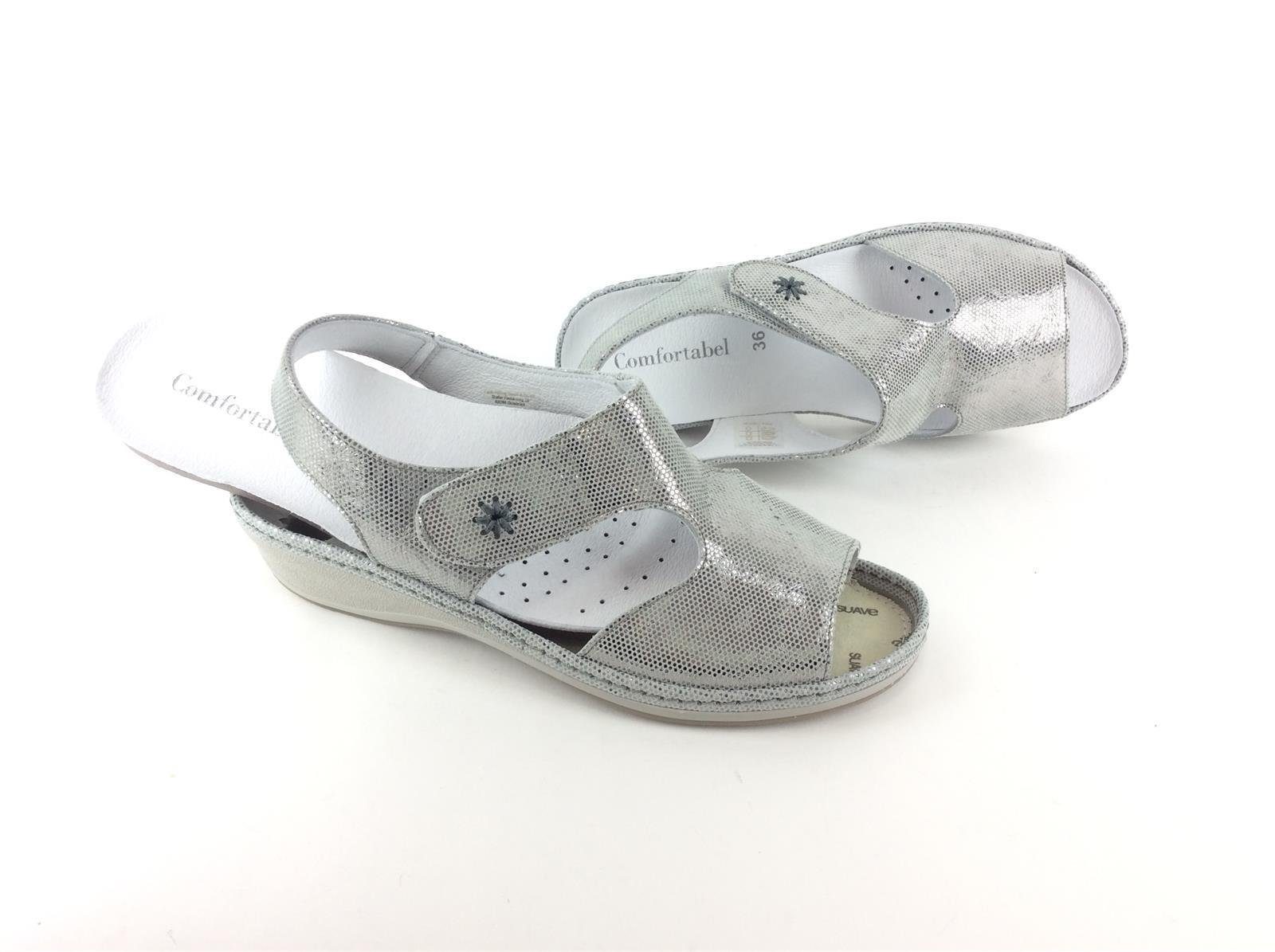 Comfortabel Comfortabel Damen Sandale silber, herausnehmbares Fußbett Sandalette