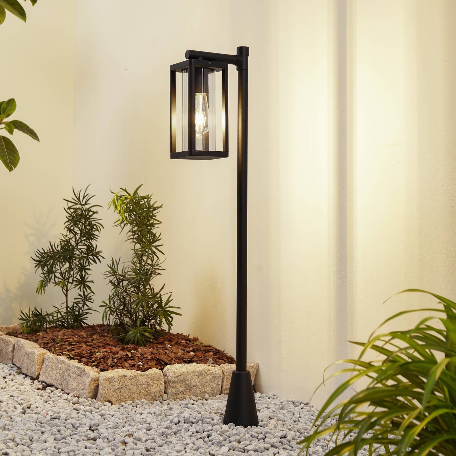 Lucande Außen-Stehlampe Siveta, Metall, Schwarz IP65, 1 x 15 W LED