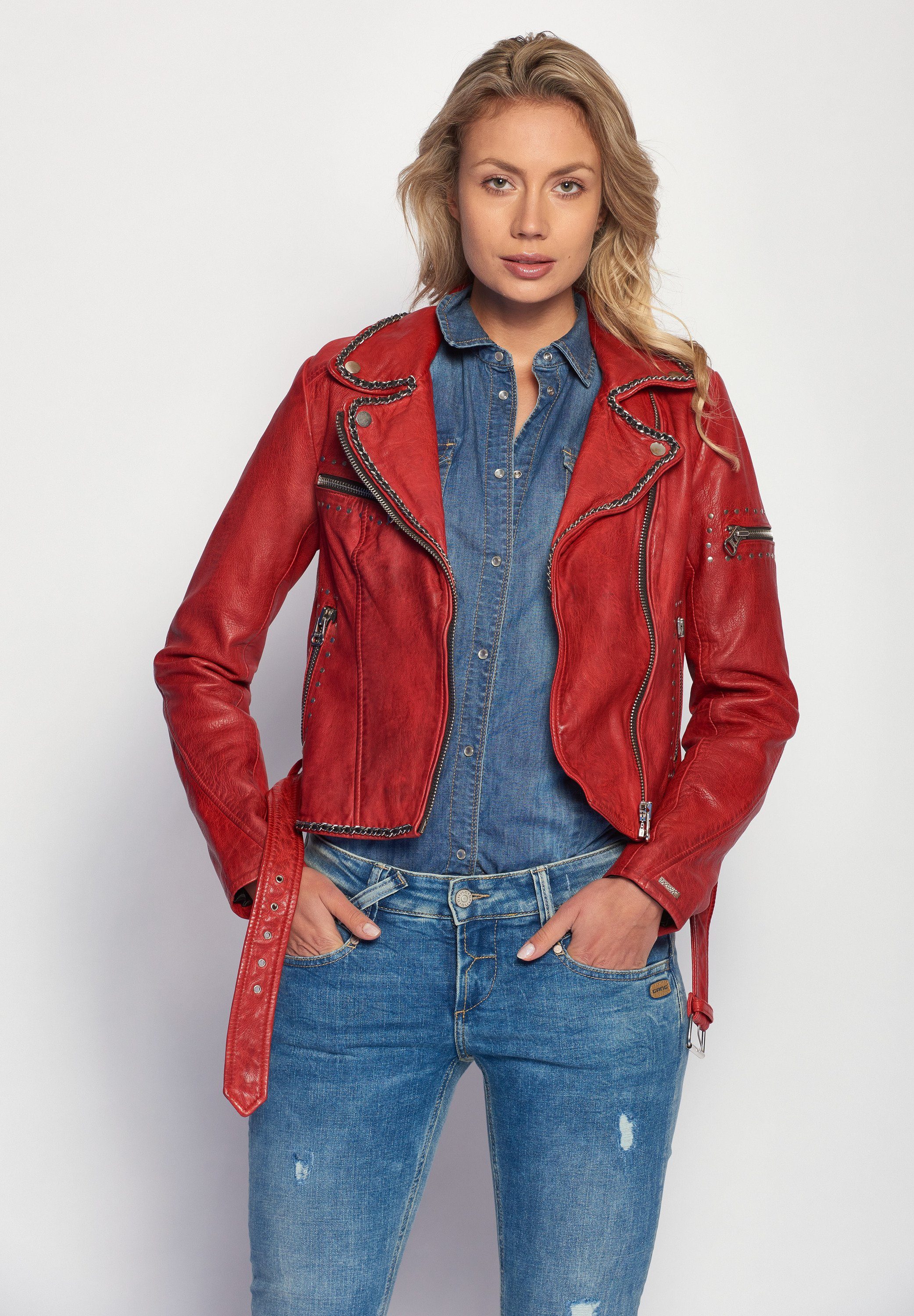 Maze red Spicer Lederjacke