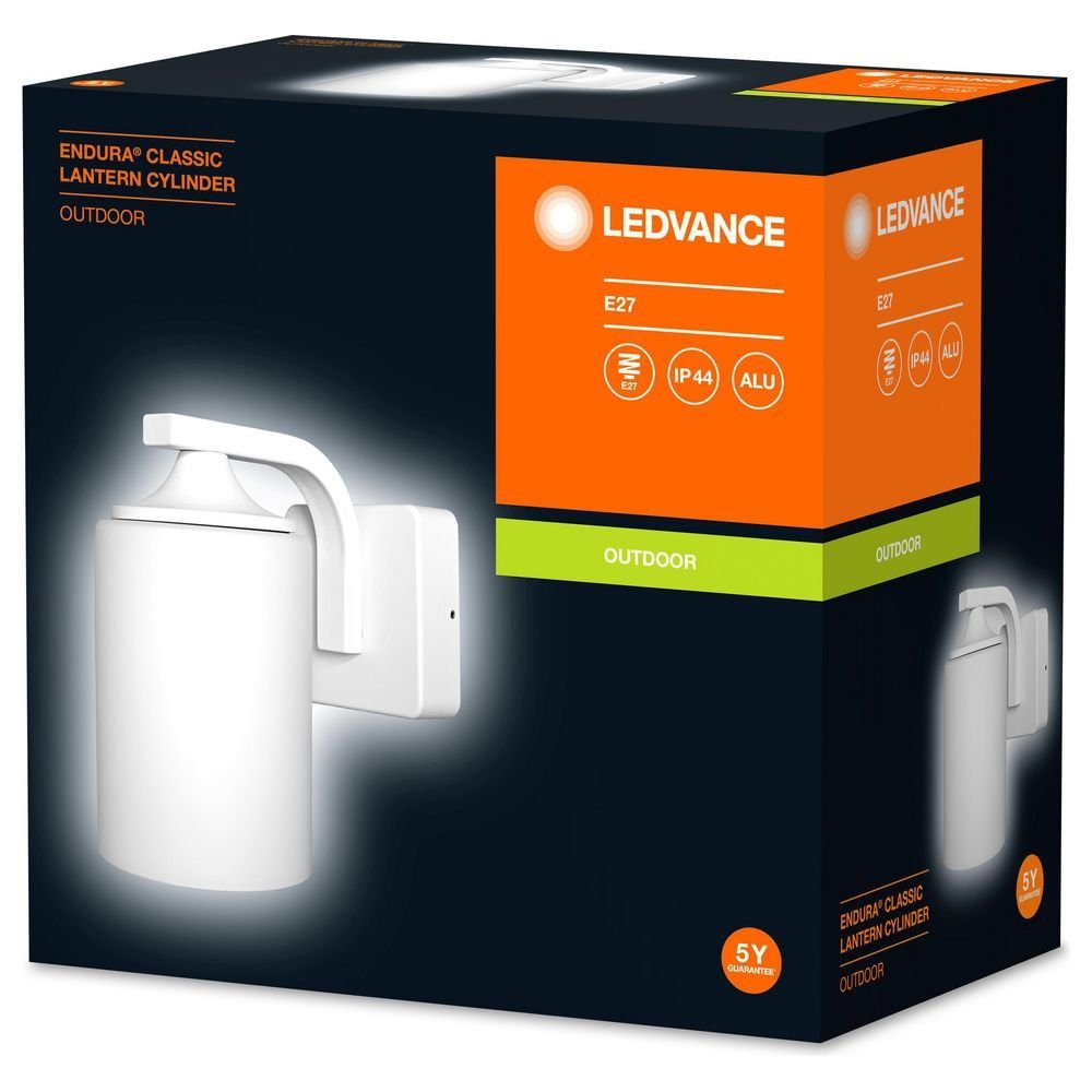 Ledvance Deckenleuchte Wandleuchte Outdoor-Leuchte Aussenlampe, Weiß Endura enthalten: Nein, keine warmweiss, Aussenwandleuchte, Leuchtmittel E27, in Angabe