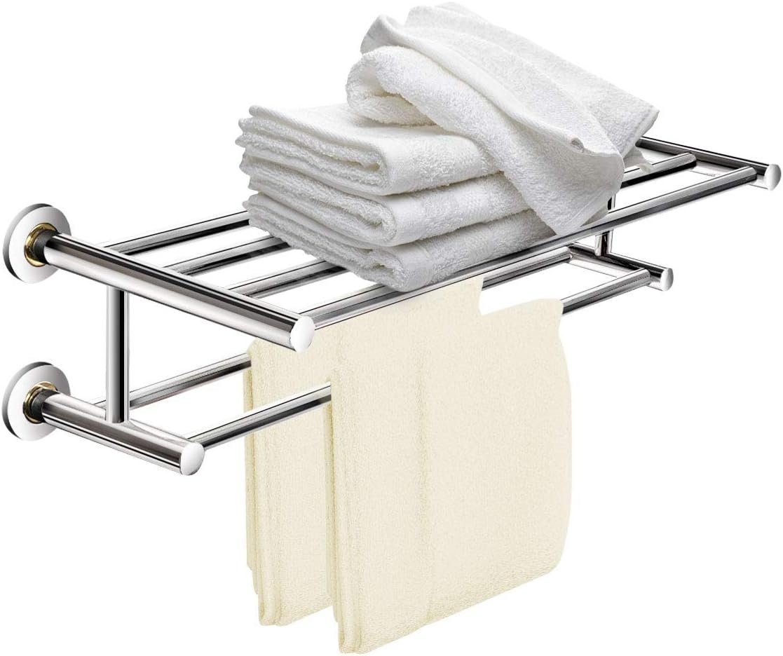 KOMFOTTEU Handtuchhalter Badetuchhalter, doppelte Handtuchstange aus Edelst günstig online kaufen