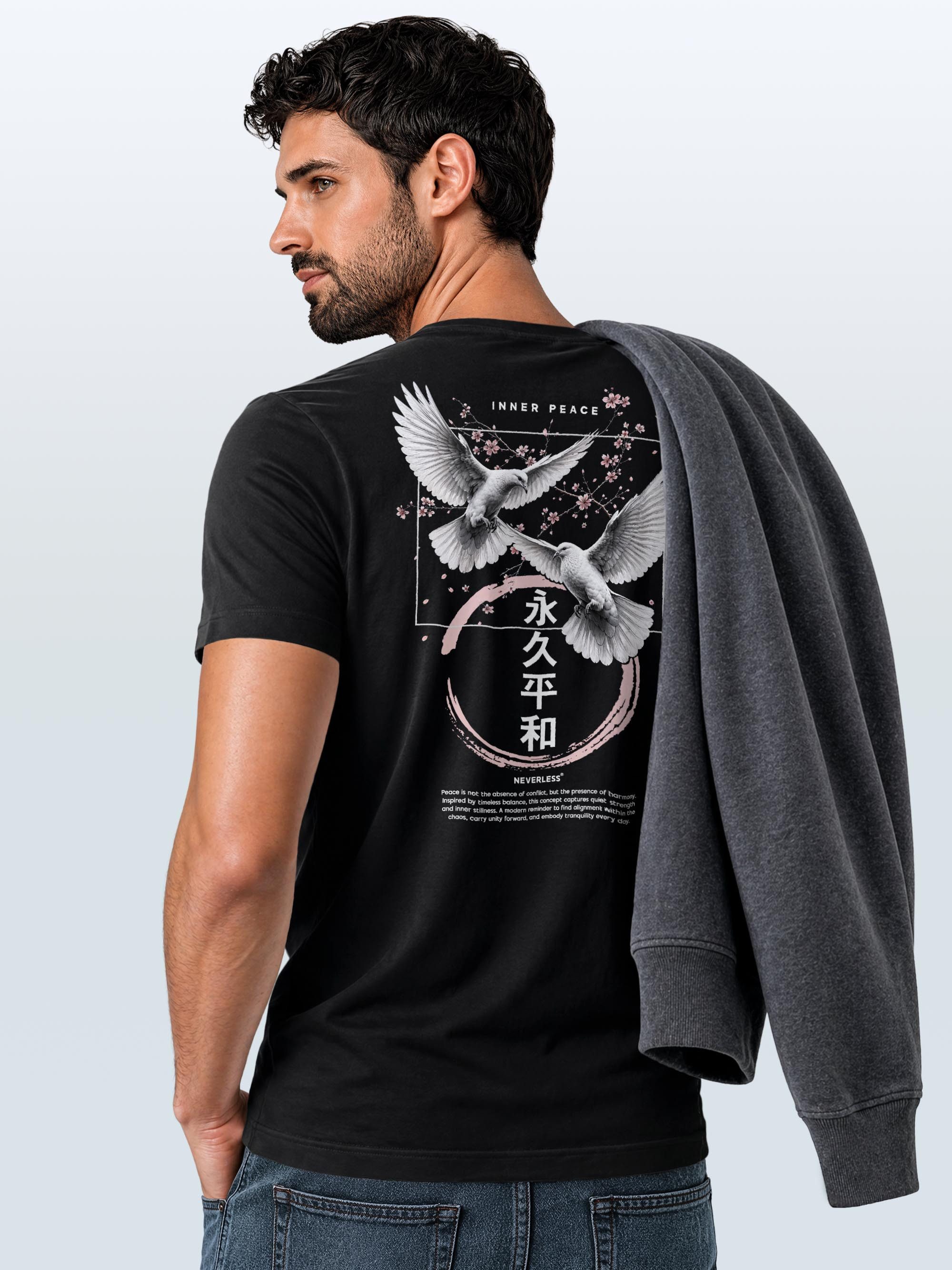 Neverless Print-Shirt Herren T-Shirt Frontprint - Design - Baumwollshirt Männer Fashion mit Print – Bild 5 von 5