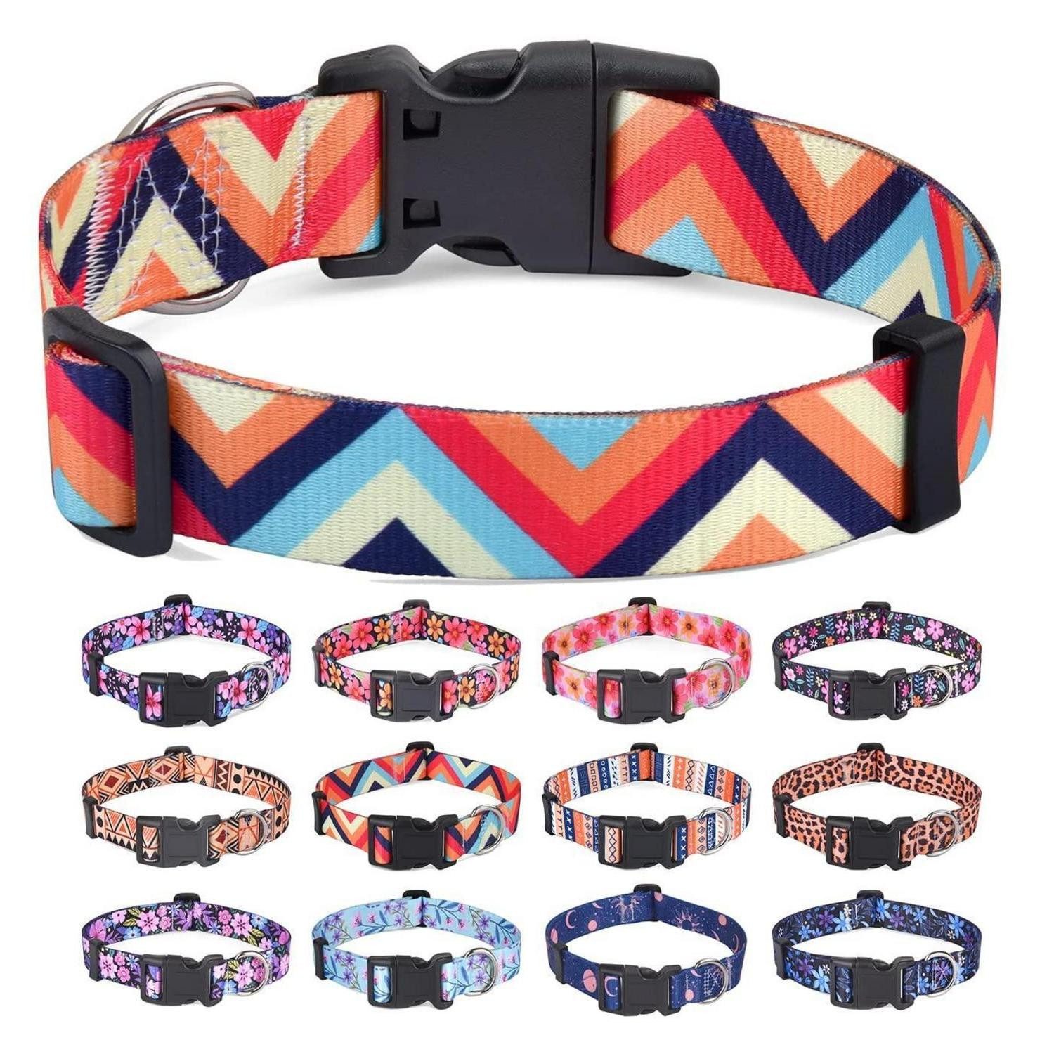LuxusKollektion Hunde-Halsband Hundehalsband Bunte Wellen XS