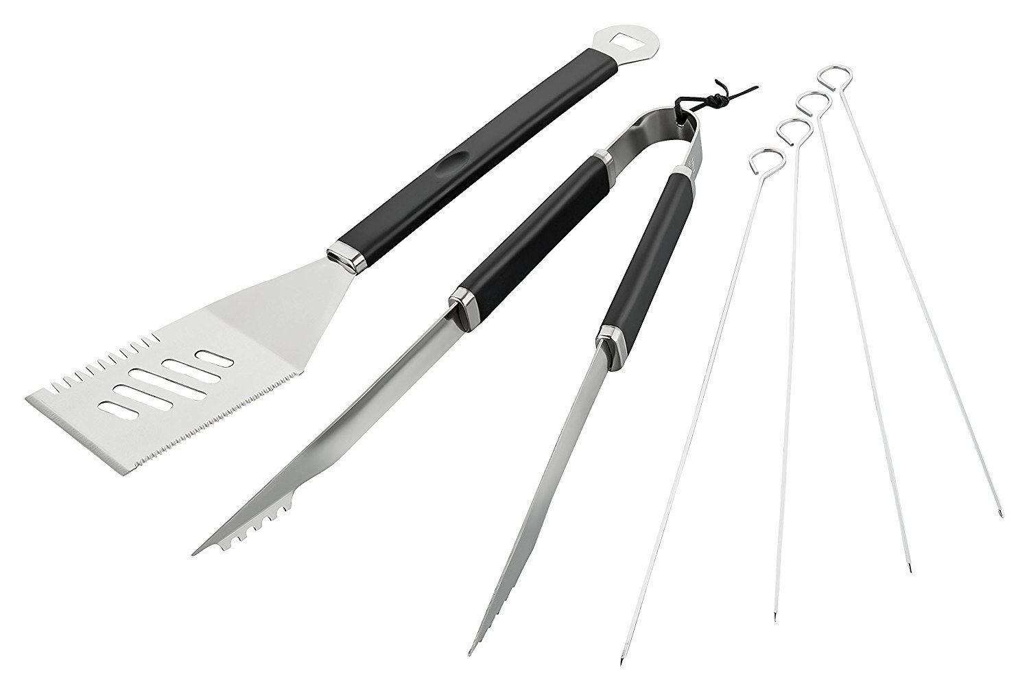 Grillbesteck-Set Edelstahl Grill Zubehör Grillzange Set 3in1 Wender HEIMWERT