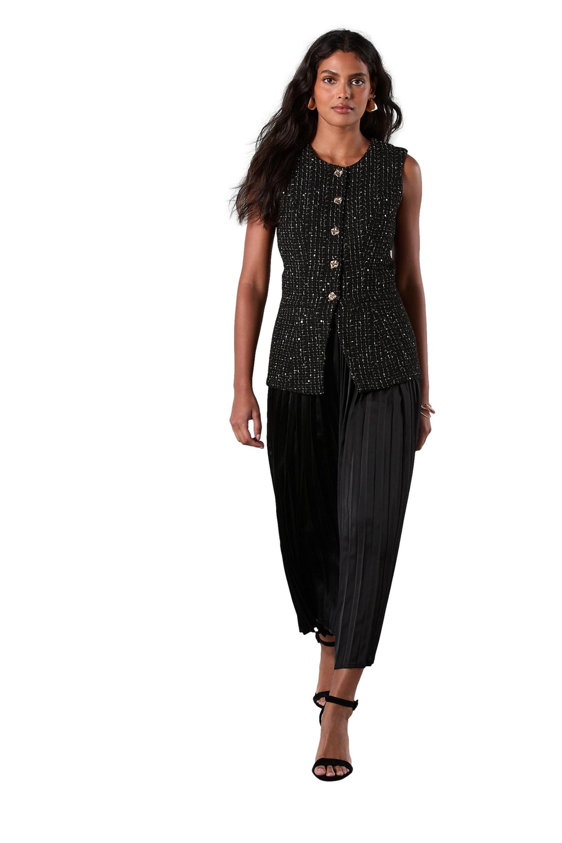 Partykleid Festliches 2-in-1-Kleid mit Tweed-Weste