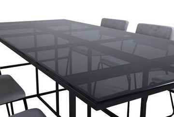 ebuy24 Essgruppe Leif Essgruppe Esstisch rauchig Glas und 6 Kenth E, (7-tlg)