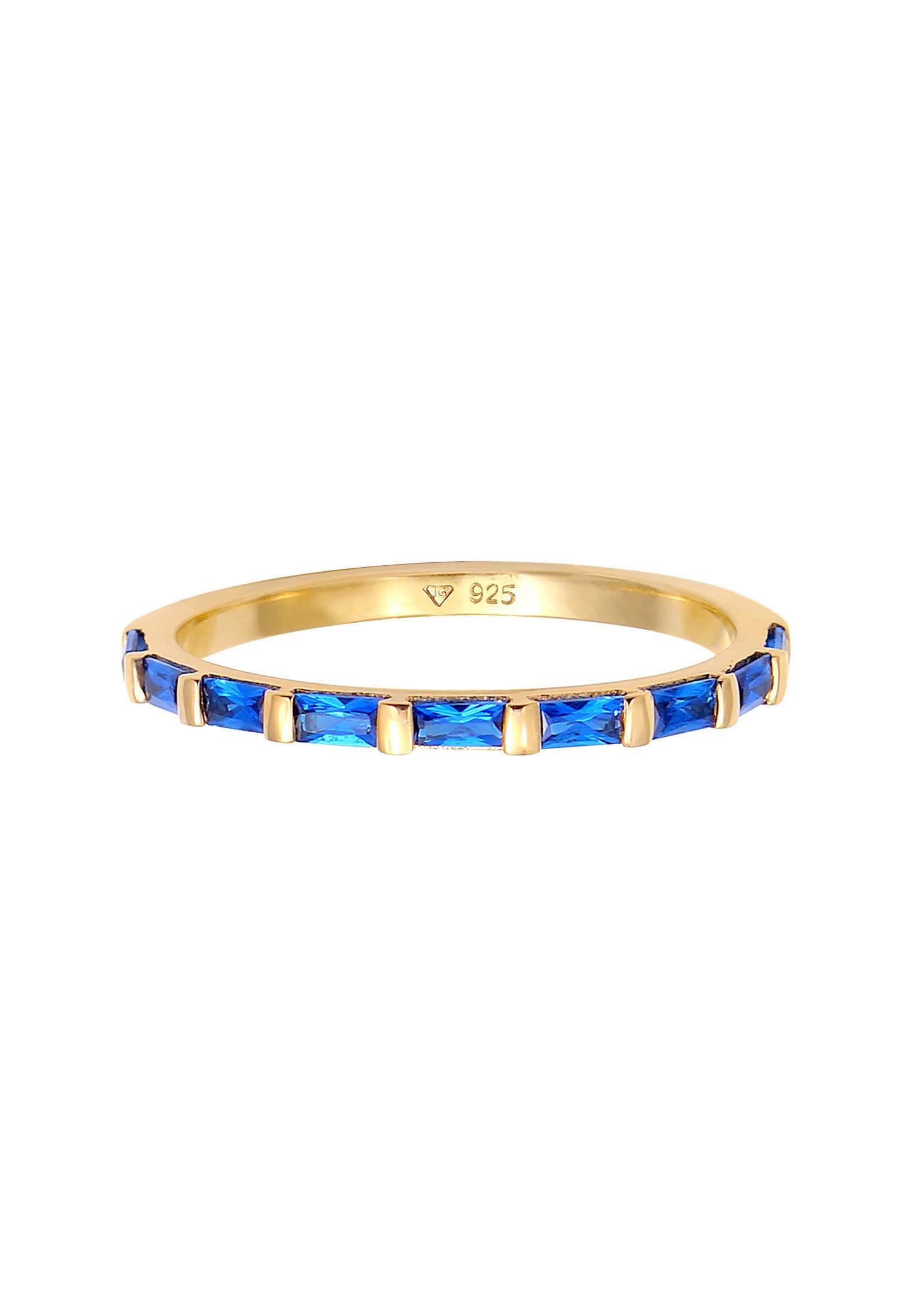 Elli Premium Fingerring Bandring Rechteck Saphir günstig online kaufen