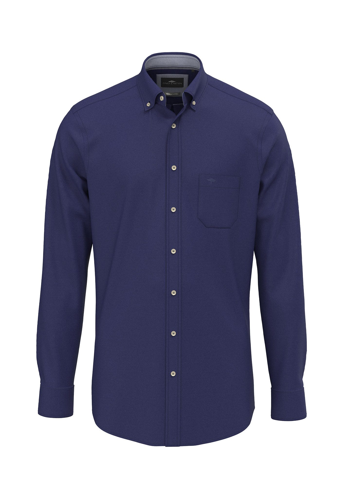 FYNCH-HATTON Langarmhemd mit Logo Stickerei günstig online kaufen