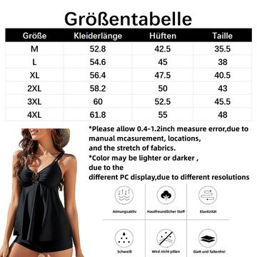 B.X Tankini Zweiteiliger Damen-Badeanzug mit hoher Taille und geteiltem Badeanzug Sommeranzug, Strand-Badehose, Oberteil mit zwei Trägern