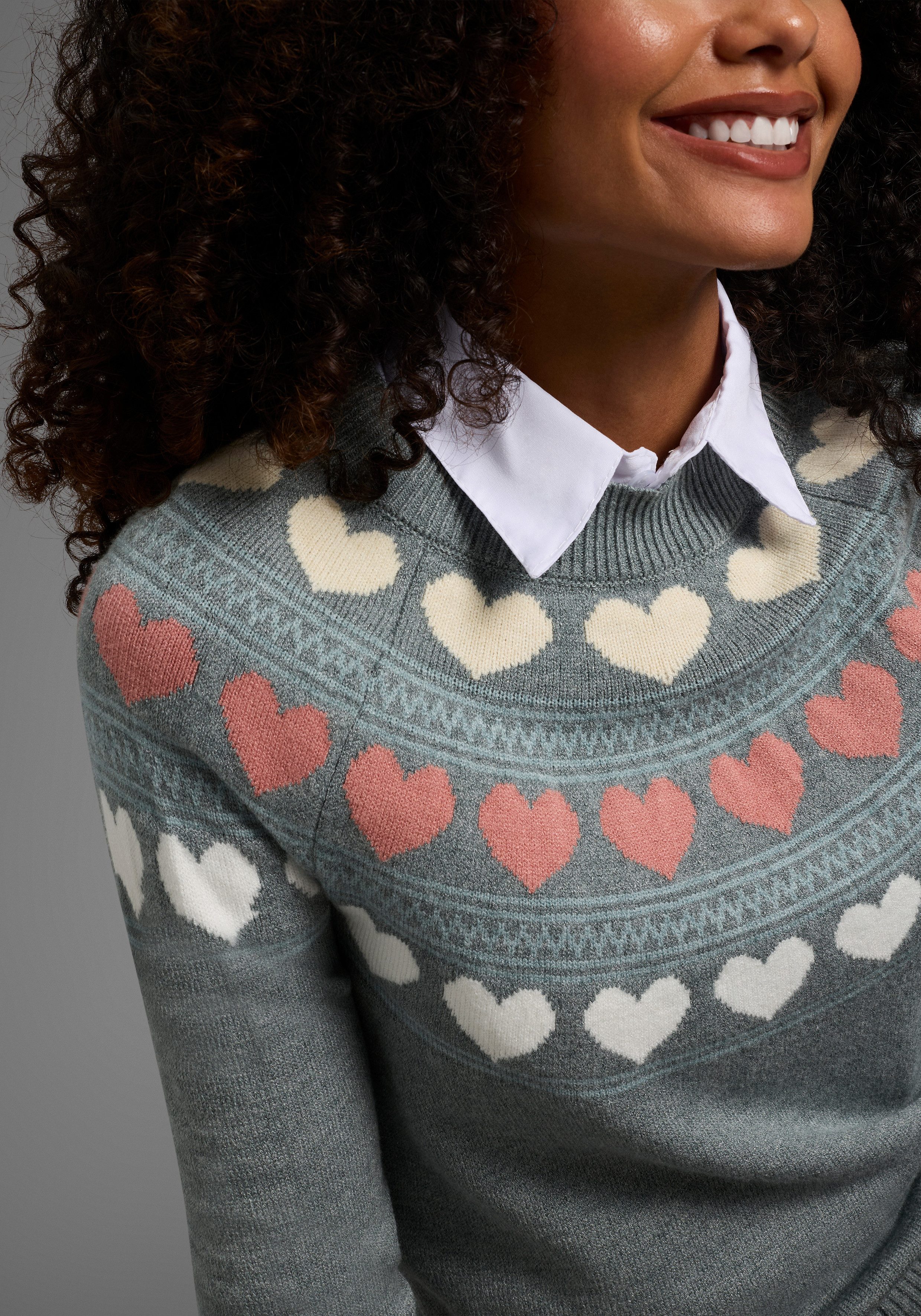 KangaROOS Norwegerpullover mit Herzen günstig online kaufen