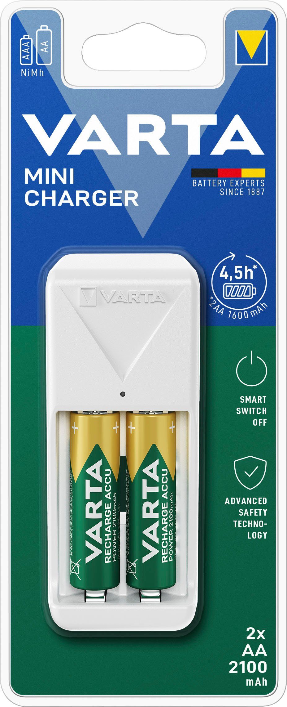 VARTA Mini (1-tlg) Charger Batterie-Ladegerät