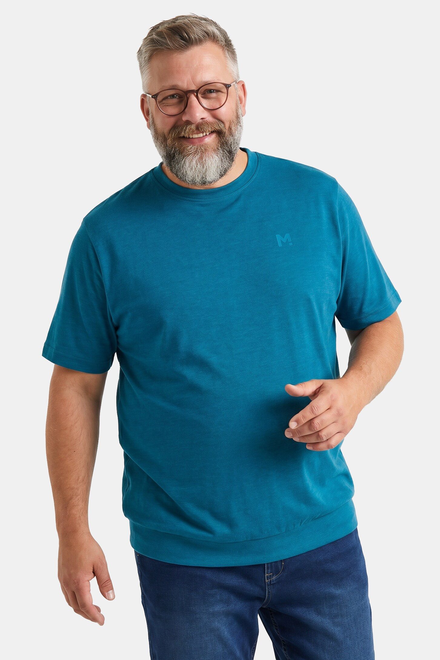 Men Plus T-Shirt T-Shirts 2er-Pack Bauchfit Basic Halbarm