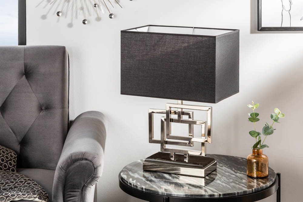 riess-ambiente Tischleuchte ATLANTIS 56cm silber, ohne Leuchtmittel, Modern Design