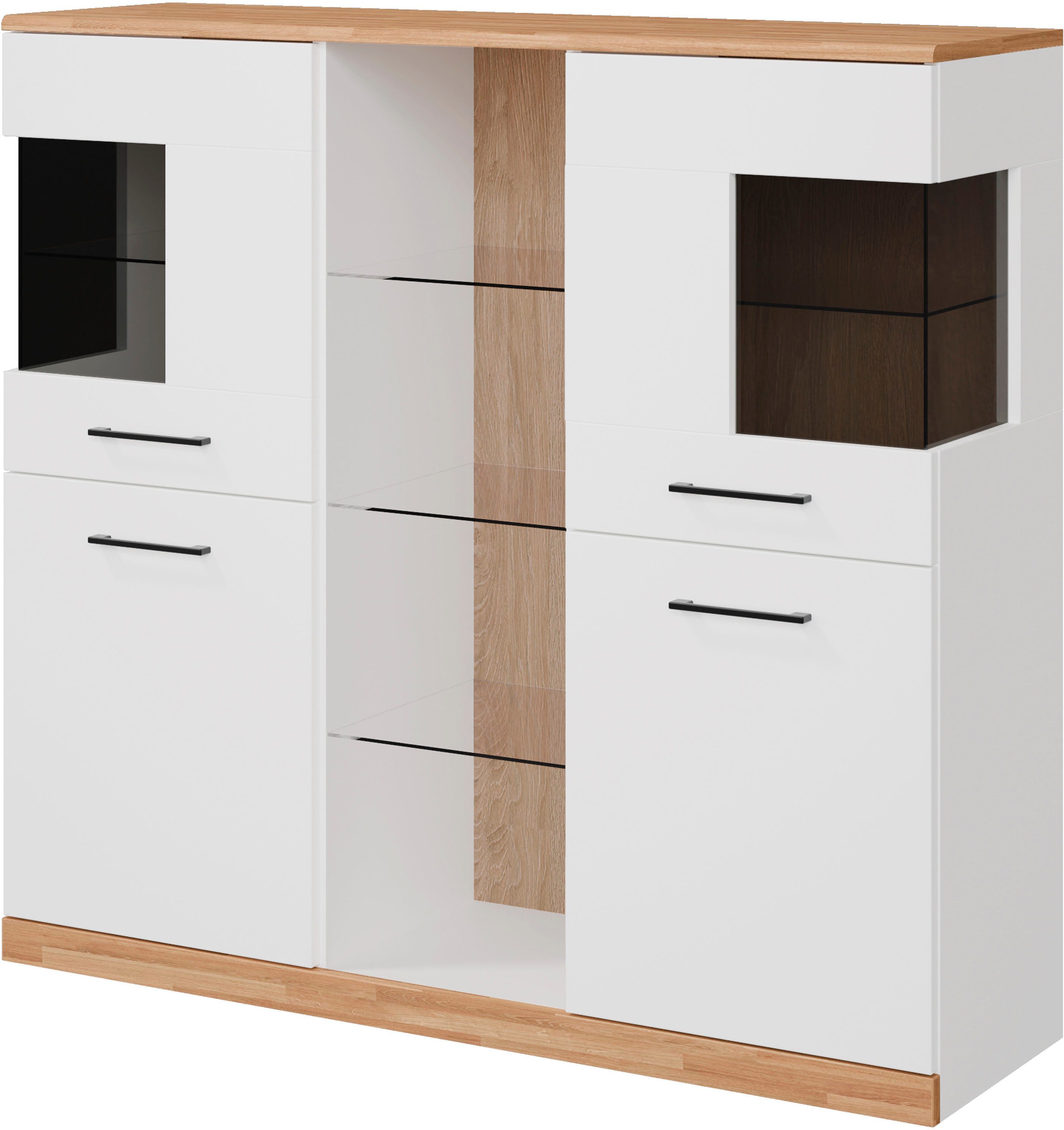 Home affaire Highboard Ribe,120cm breit,112cm hoch,Oberplatte günstig online kaufen