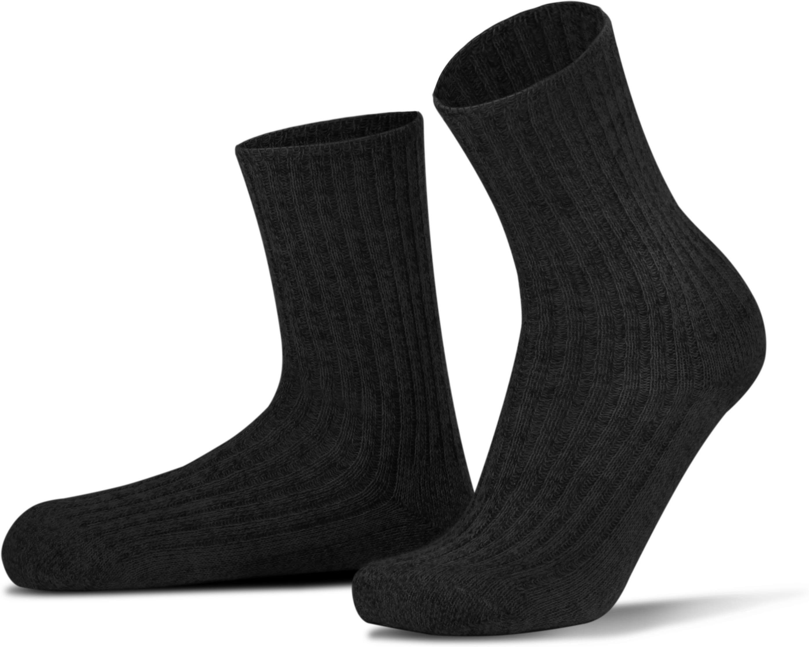 Paar normani Thermosocken (6er-Set, mit Polstersohle Schwarz Paar) 6 6 Norweger-Schafwollsocken