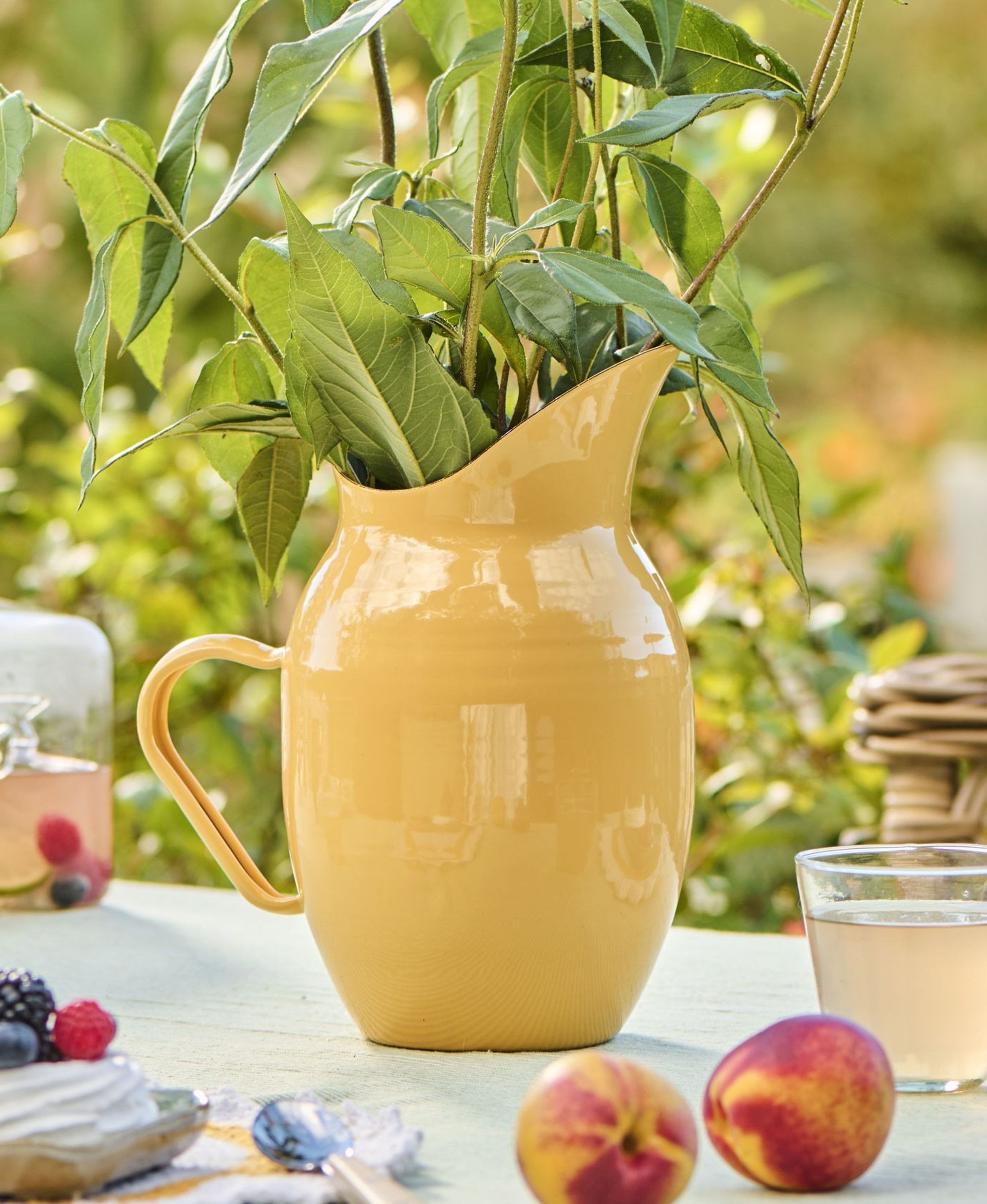 Ib Laursen Kanne Ib Laursen - Kanne Krug Vase Emaille Gelb 2,5 Liter Vintage Landhaus