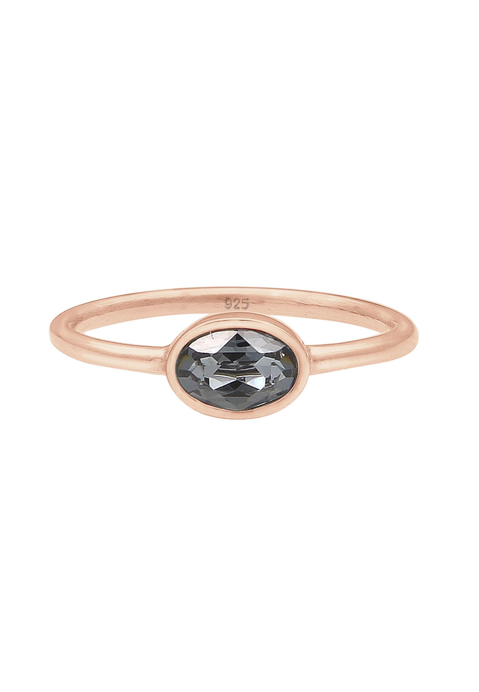 Elli Verlobungsring Oval Glas Kristalle Grau 925 Sterling Silber günstig online kaufen