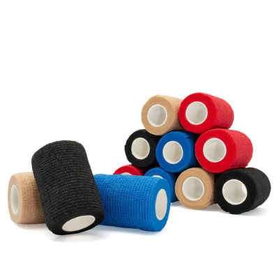 Axion Bandage 7.5 cm Breit x 4.5m selbstklebende Haftbandagen in 4 Farben (12-tlg), z.B. als Fußbandage, Handbandage, Kniebandage, Armbandage