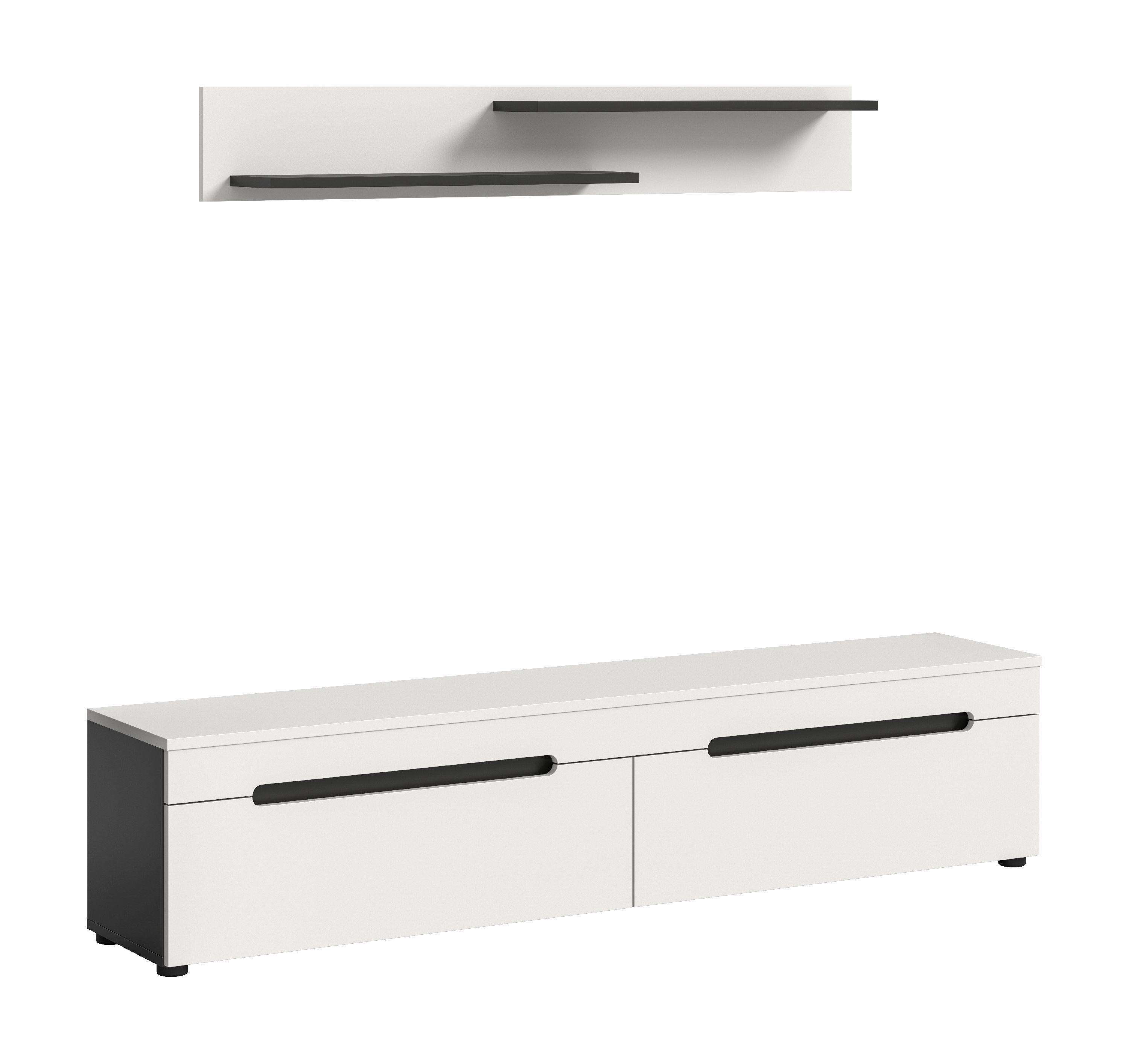 xonox.home Lowboard Canu, Basalt grau Melamin beschichtet modern 170x38x33 cm