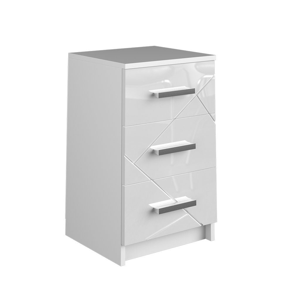 Vicco Nachtschrank Irma, Weiß Hochglanz, 37.6 x 66 cm günstig online kaufen