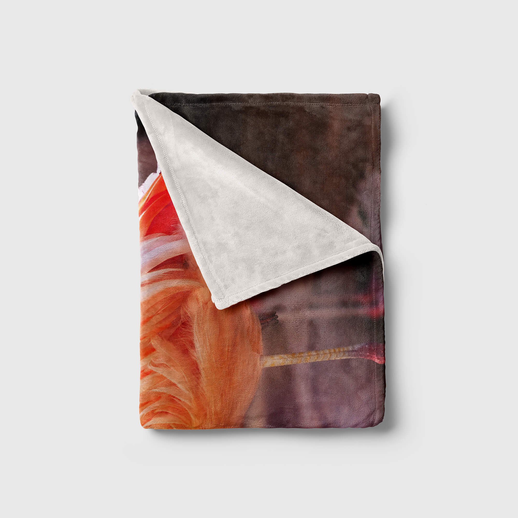 Sinus Tiermotiv Kuscheldecke Handtücher Flamingo Art Baumwolle-Polyester-Mix Saunatuch Handtuch Strandhandtuch Handtuch Kunstvoll, (1-St), mit