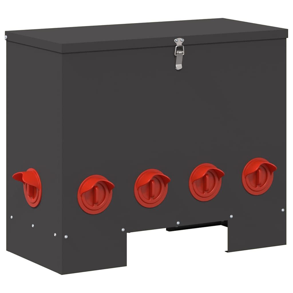 vidaXL Futterspender Hühnerfütterer Schwarz 60,5 x 29 x 51 cm 25 kg