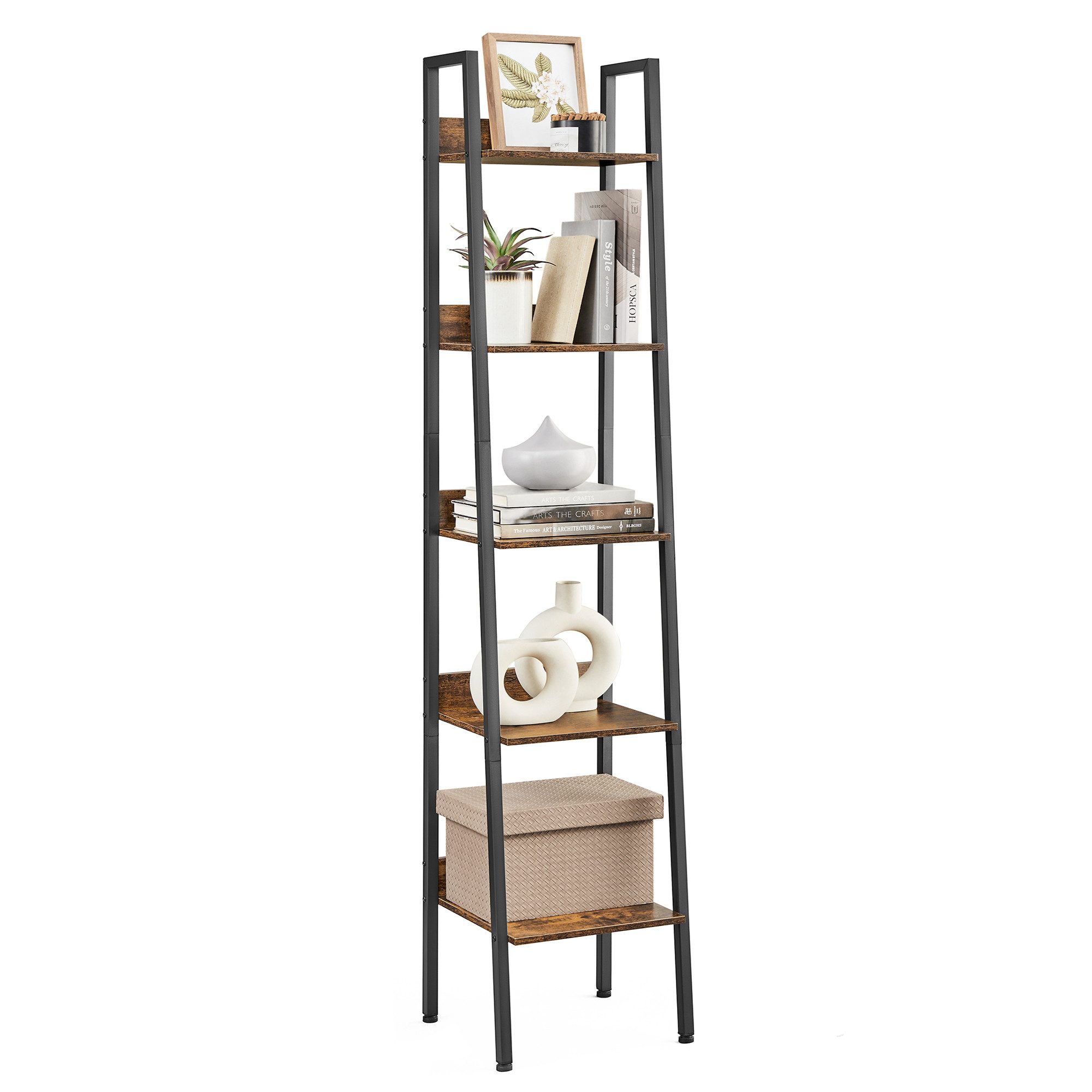 VASAGLE Standregal, Bücherregal, Leiterregal, 140/170 cm, günstig online kaufen