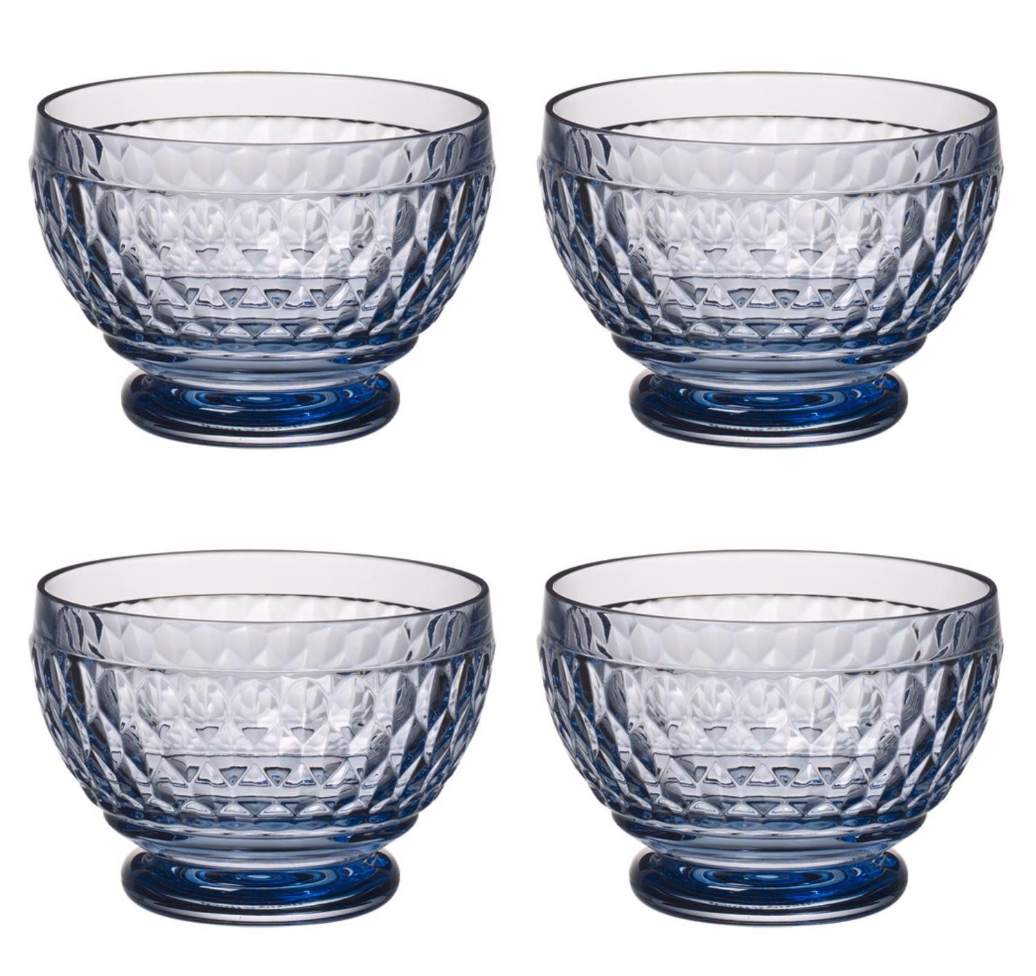 Villeroy & Boch Dessertschale Boston Coloured, Kristallglas, Spülmaschinengeeignet, Blau, Boston Coloured blue, H: 8.1cm