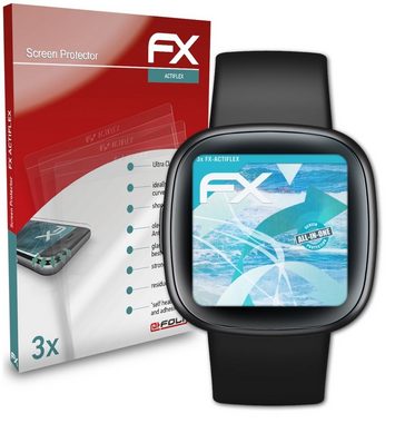 atFoliX Schutzfolie Displayschutzfolie für Fitbit Versa 4, (3 Folien), Ultraklar und flexibel