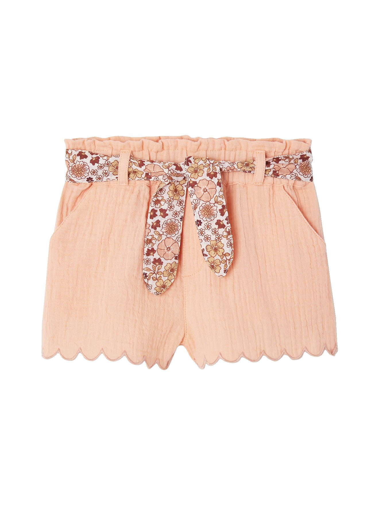 Shorts Baby Musselin-Shorts mit Blumengürtel