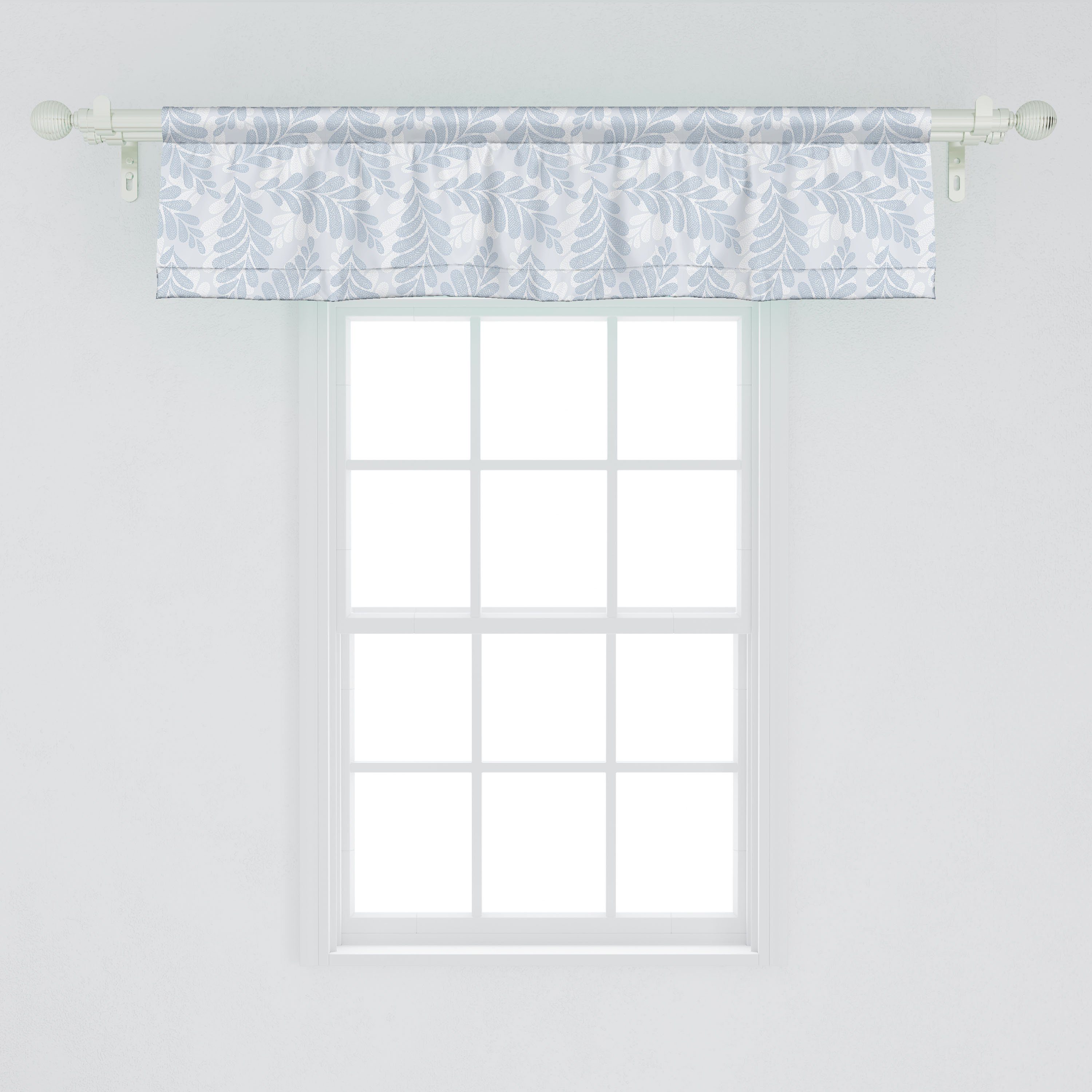 Scheibengardine Vorhang Volant für Dekor Microfaser, Küche mit Belaubt Stangentasche, Botanik Branchen Pastell Schlafzimmer Abakuhaus, Kunst