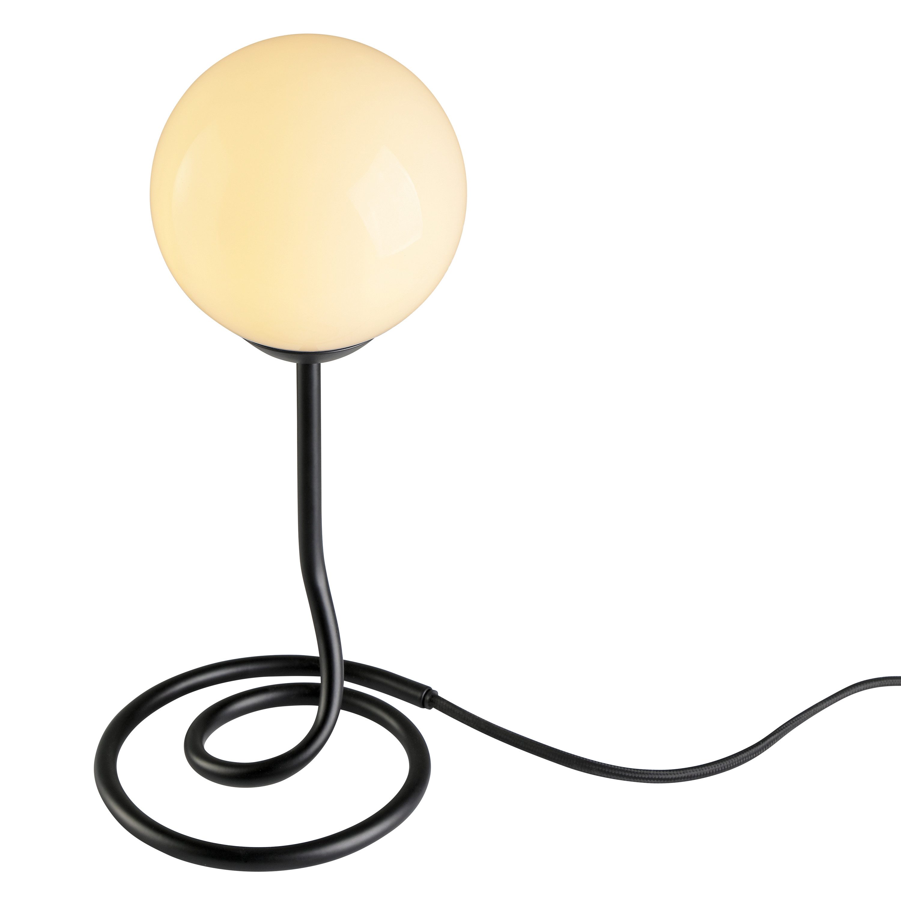 OTTO home Tischleuchte Orrell, ohne Leuchtmittel, Ø 12, H: 31,3 cm, Materialmix - Metallfuß mit weißem Glasschirm