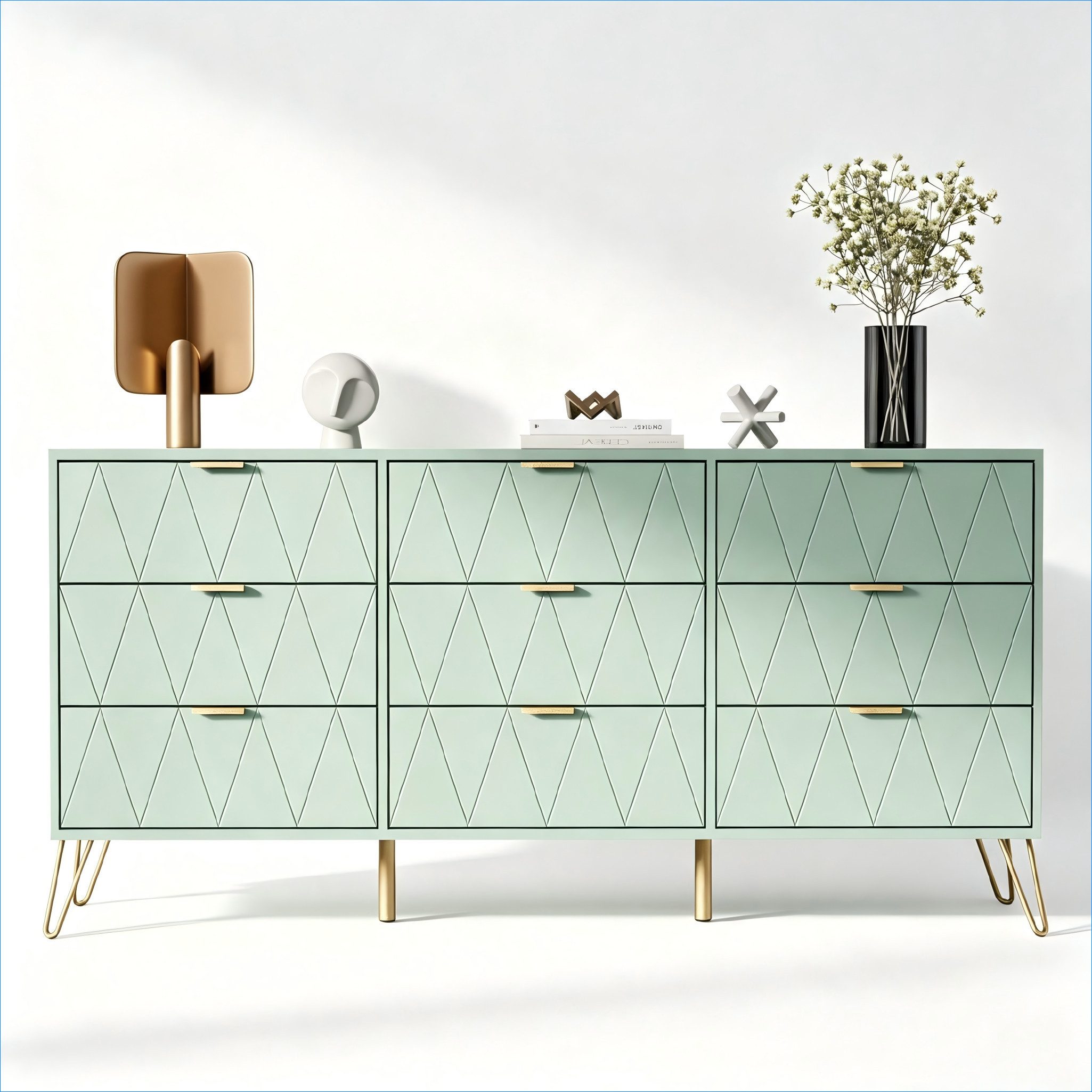 UEV Kommode modern Sideboard schmal Mehrzweckschrank für Kleidung Dokumente (Packung)