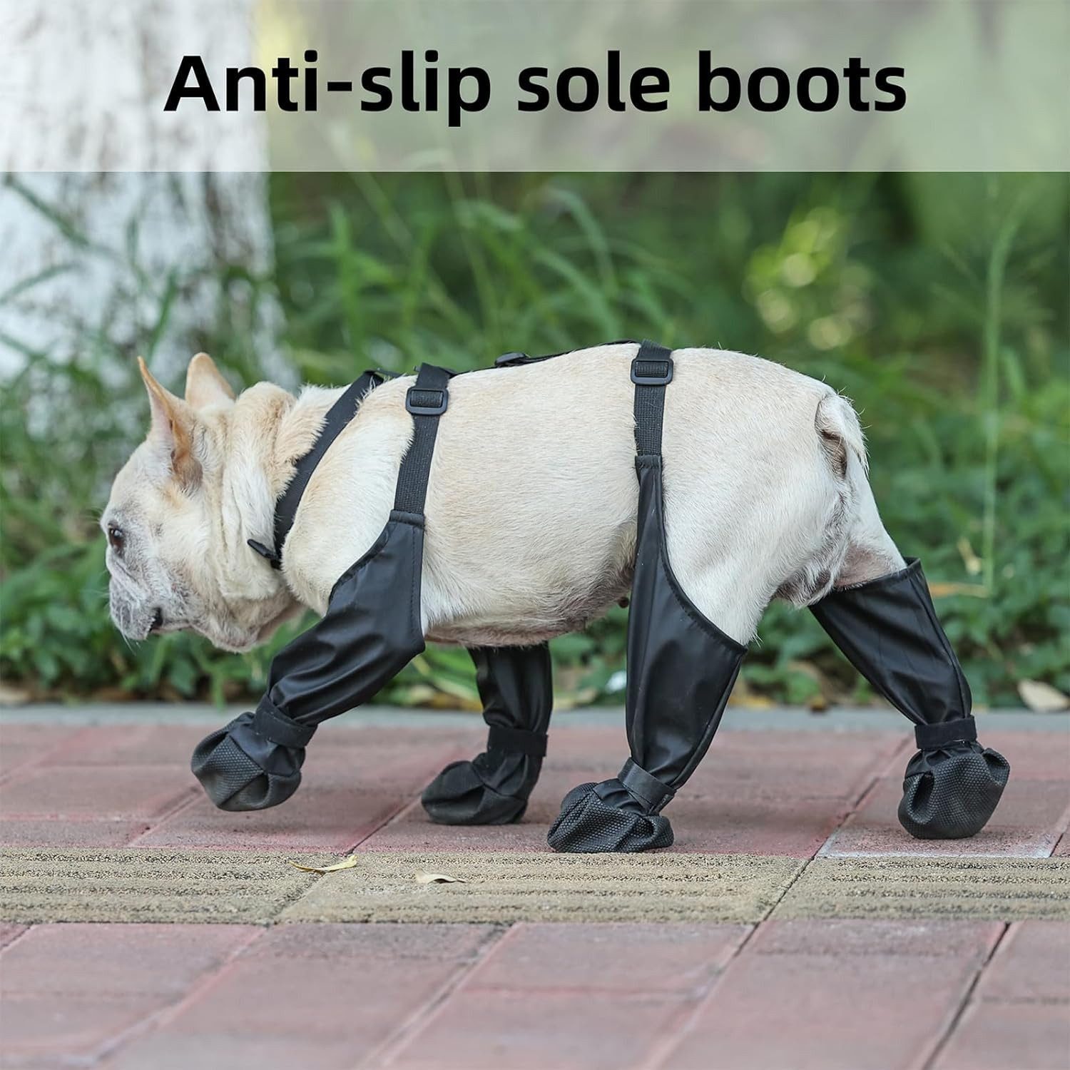 feinlux Pfotenschutz Rutschfeste Hundeschuhe, (set), Weich, verschleißfest, wasserdicht Rutschfest, reiner Gummi
