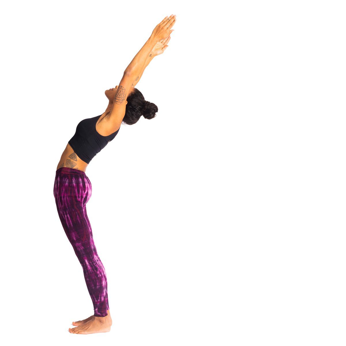 PANASIAM Leggings handgefärbte Unikat Batik Leggings aus natürlicher Viskose Goa Hose im Batik Look Yogaleggings Sporthose Sportleggings lange Leggings