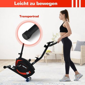 Merax Sitz-Heimtrainer CoolRide, Heimtrainer mit Pulssensoren, 8 Widerstandsstufen